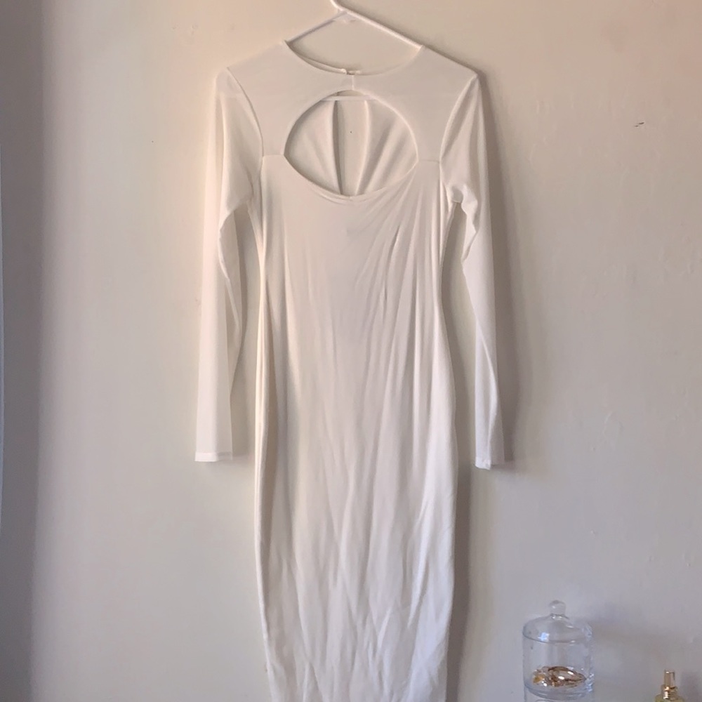 Nakedwardrobe white midi dress, body on, new